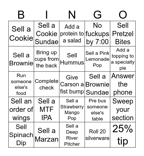 Happy Saturday Bingo Card