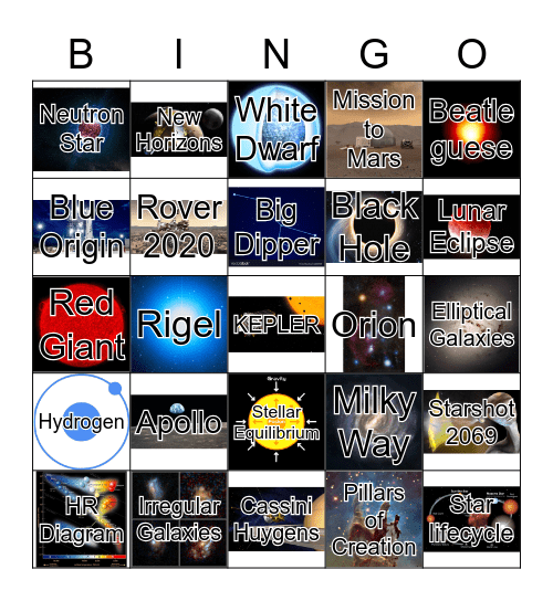 NASA MISSIONS Bingo Card