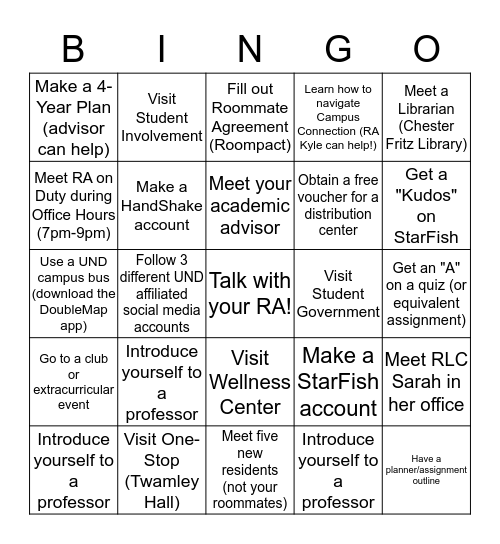 academic office bingo