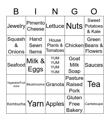 FARMERS MARKET Bingo Card