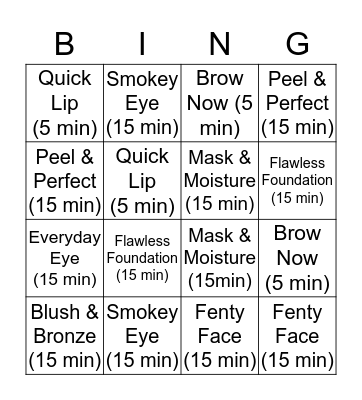 Service Bingo Card