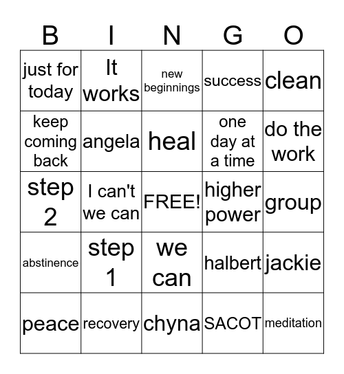 QHCS BINGO Card