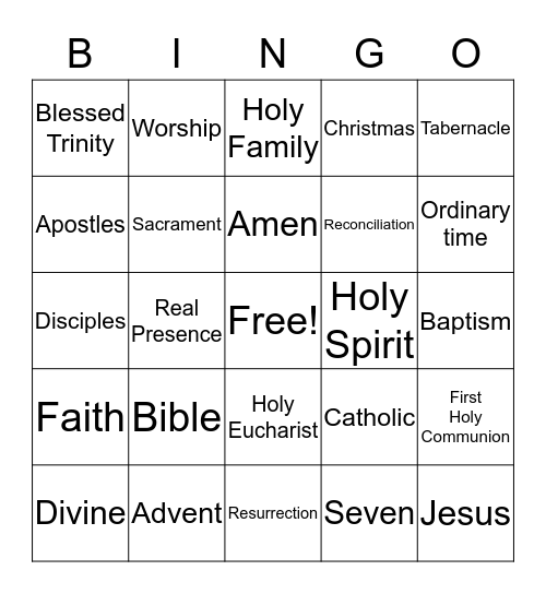 JGS Second Grade Bingo Card