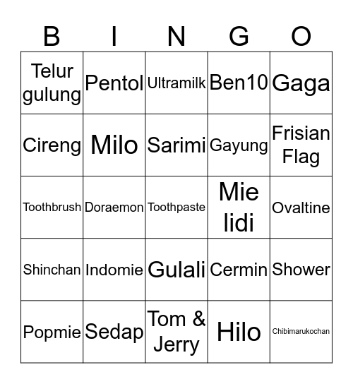 miraclxne Bingo Card