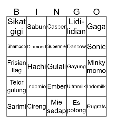 Airin. Bingo Card