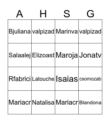 Fun Committee Bingo Card