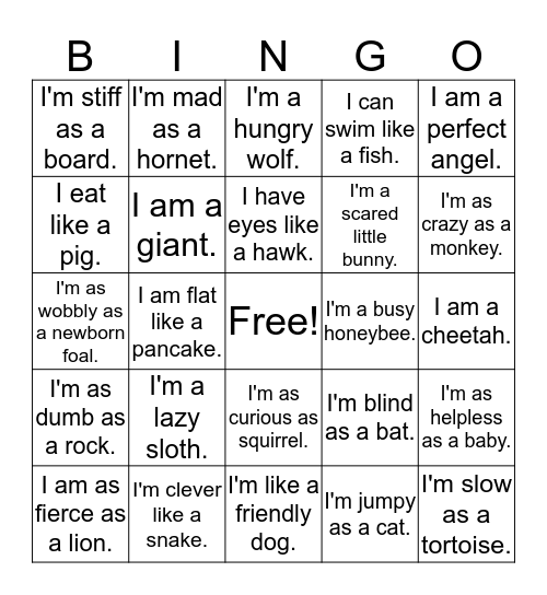 Metasimile Bingo Card