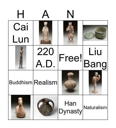 Han Dynasty Bingo Card
