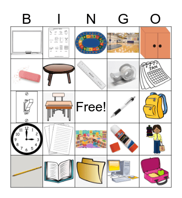 School Bingo Card