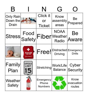 EHS WEEK BINGO Card