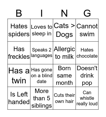I D E N T I T Y Bingo Card