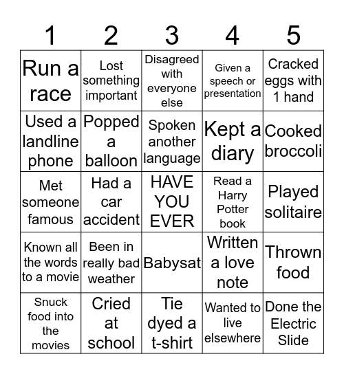 Yetter Trip 2019 Bingo Card