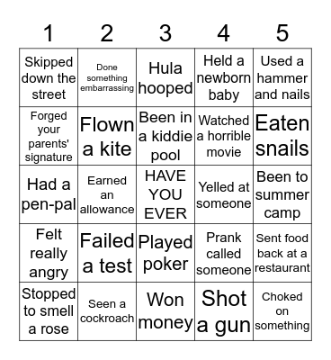 Yetter Trip 2019 Bingo Card