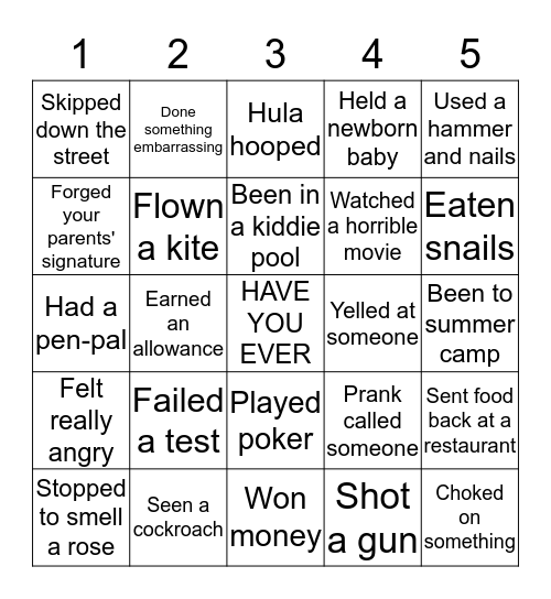 Yetter Trip 2019 Bingo Card