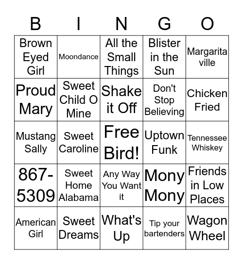 Sound Man Bingo Card