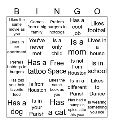 Find Someone Who... Bingo Card