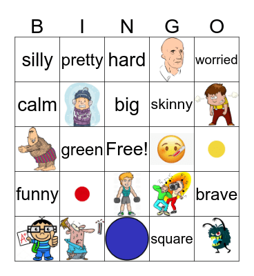 Adjectives Bingo Card