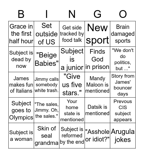 Crime in Sports Bingo Card