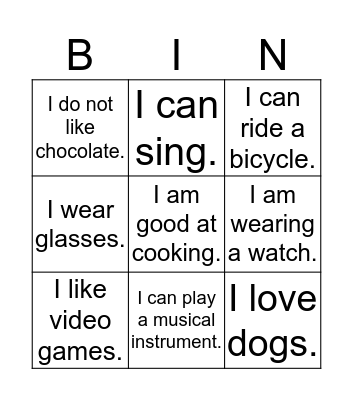 Find Someone Who Bingo Card