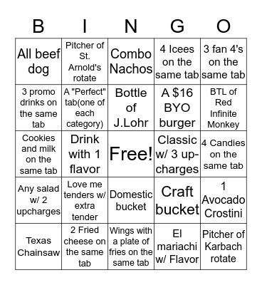 Star Bingo Card