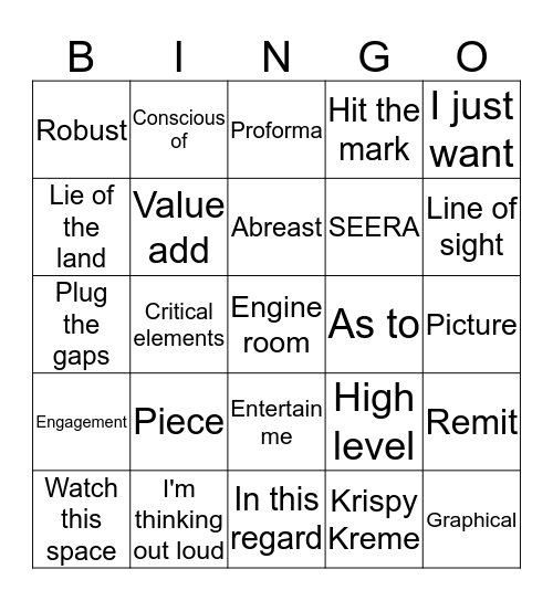 Fringo Bingo Card