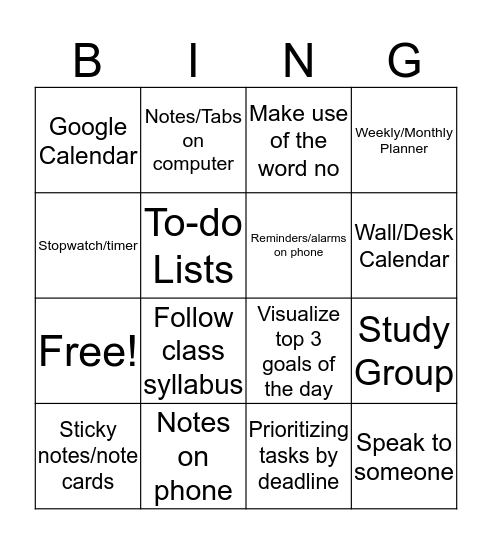 Organization Mingle Bingo Card