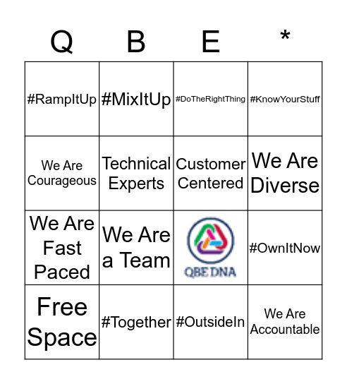QBE DNA Bingo Card