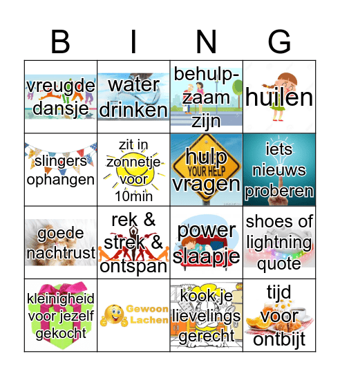 Zorg goed voor jezelf - Bingo Card