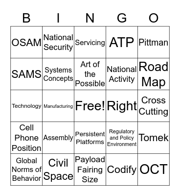 OSAM Bingo Card
