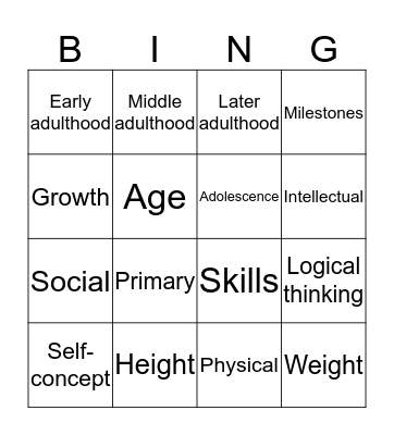 Key Words BINGO! Bingo Card