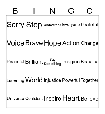 Say Something Bingo! Bingo Card