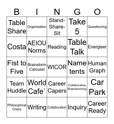 WICOR Bingo Card