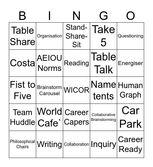 WICOR Bingo Card