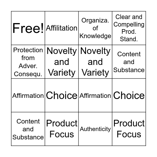 Engaging Students BINGO Card