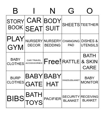 BABY SHOWER Bingo Card