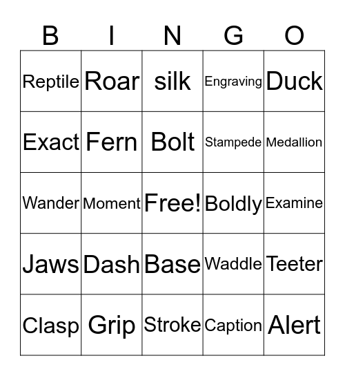 Dinousaurs Before Dark Bingo Card