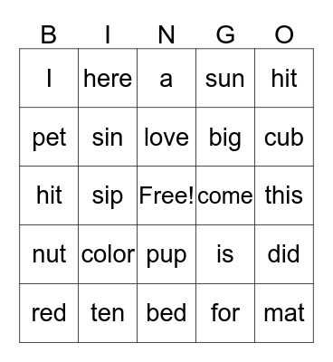 Bingo Card