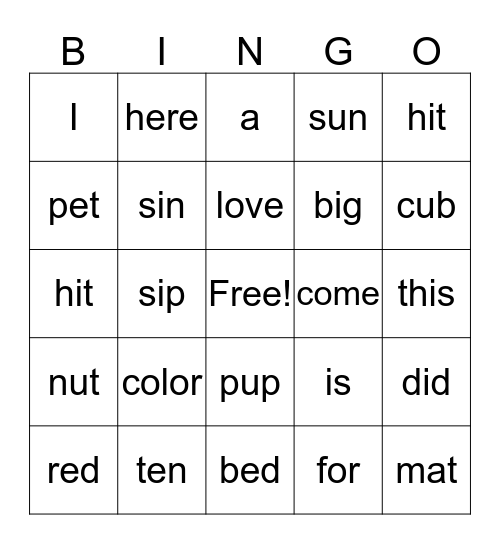 Bingo Card