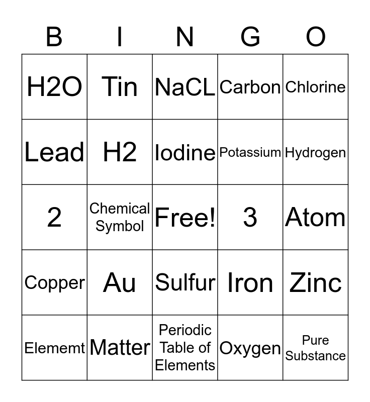 elements-and-compounds-bingo-card