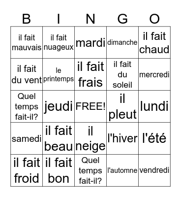 Bingo Card