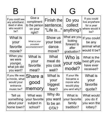 Bingo! Bingo Card