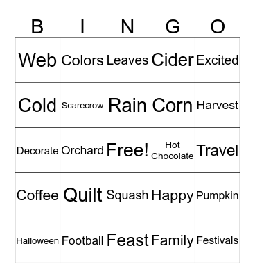Let's Do This! Fall Here We Come! Bingo Card