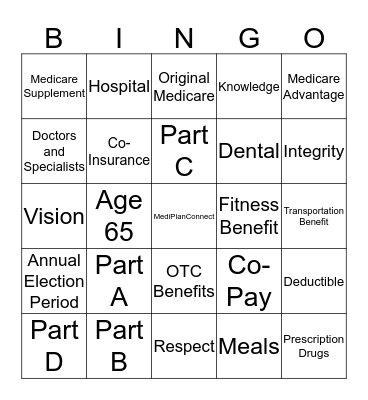 MediPlanConnect Bingo Card