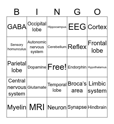 Psychology Unit 1 Bingo Card
