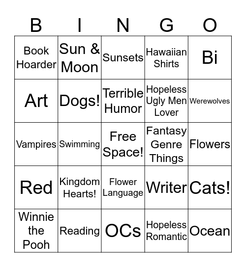 Kennethan Bingo Card
