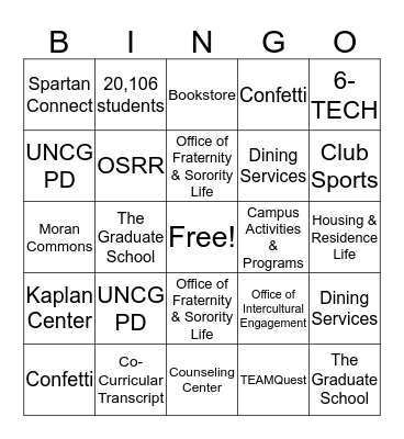 CONNECT Resources Bingo Card
