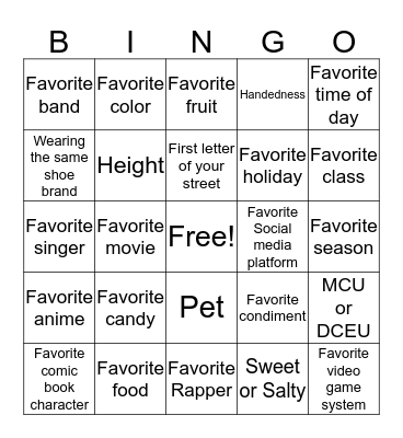 Social Bingo! 2019 Bingo Card