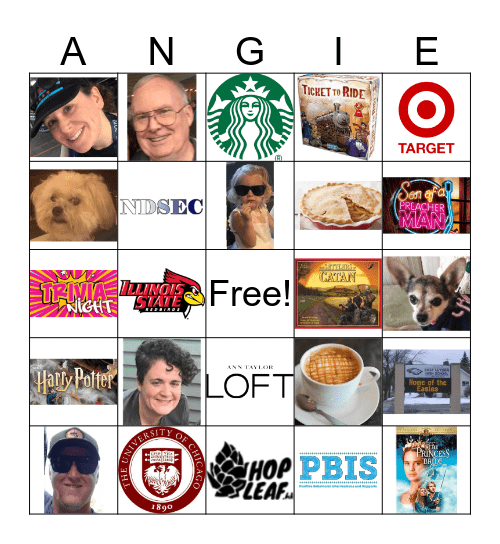 Angie Bingo Card