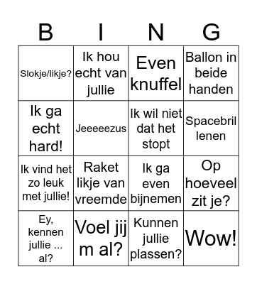 Space Bingo Card