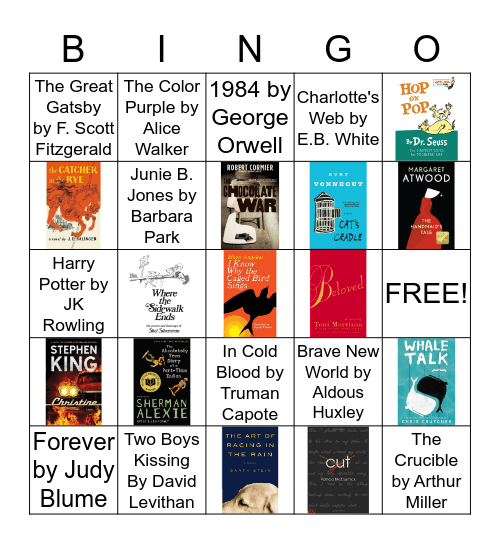 Banned Books Bingo  Bingo Card